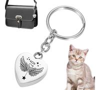 Porte-clés de bijoux en cendres commémoratives, porte-clés d'urne pour cendres,Porte-clés commémoratif avec aile d’ange | Collier de cendres de bijoux de crémation pour vous-même, vos amis de la famil