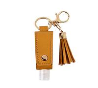 Porte-clés de bouteille de voyage vide, porte-désinfectant pour les mains, conteneurs rechargeables à presser de 30ml pour shampoing de toilette, porte-clés en cuir