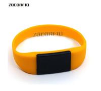Porte-clés de bracelet en silicone étanche,étiquette intelligente,poignées amovibles,étiquettes utilisées pour la RFID - Type yellow