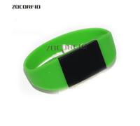 Porte-clés de bracelet en silicone étanche,étiquette intelligente,poignées amovibles,étiquettes utilisées pour la RFID - Type green