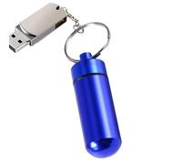 Porte-clés de cas de pilule de poche | Petit porte-clés de boîte à pilules de poche | Mini organisateur de pilules Portable, conteneur pour sac à main, porte-pilule en métal étanche pour l'extérieur