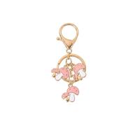 Porte-Clés de Champignon - Porte-Clef de Plante de Sac pour Femmes avec Charmes Roses et Blancs, Cadeaux de Porte-Clé Mignons pour les Amoureux des Champignons, Style Doux, Amis