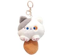 Porte-clés De Chat Mignon - Peludola Charme Pour Animaux, Clavier Doux Pour Filles | Pendentif En Peluche Doux, Portefeuille Décoratif, Jouet Chat De Bande Dessinée Pour Sac à Dos, White Gray,