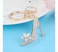 Porte Clés De Chaussures À Talons Hauts, En Cristal Strass, Porte Clé De Voiture, En Alliage Décoratif, Breloque
