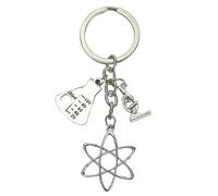 Porte-clés de Chimie avec Atome, Microscope et Éprouvette de Laboratoire - Cadeau Original pour Amateurs de Physique et Chimistes