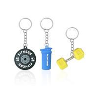 Porte-Clés De Contrepoids D'Haltères 3 Pièces, Cadeau De Motivation, Solide, Résistant À l'usure Et Pas Facile À Déformer, Accessoire De Sac Suspendu Portable.
