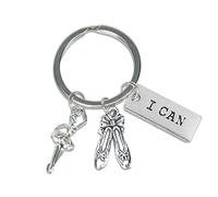 Porte-clés de danse inspirant pour adolescentes, filles, cadeau de motivation pour danseuse, chaussures de ballet, porte-clés pour danseuse de ballet, cadeau d'anniversaire, de Noël pour les amateurs