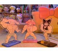 Porte-Clés De Dessin Animé Kawaii My Melody Kuromi, Pendentif Macho Musclé, Présentoir, Support, Sac De Fitness, Jouet, Cadeau