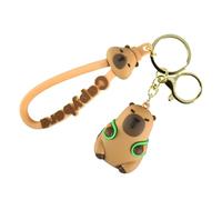 Porte-clés de dessin animé - Pendentif cochon de Guinée de 3,6 cm avec de caoutchouc souple, expressions vives style tortue fraise au toucher doux | Cadeau d'anneau de nimal