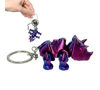 -Porte-clés de dragon imprimé, jouet de dragon flexible mobile | Modèle de dragon flexible réaliste, jouet animal Triceratops imprimé pour décoration de voiture, décoration de table