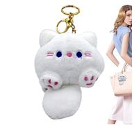 Porte-clés de en peluche, ornement en peluche de chaton, porte-clés de dessins animés de chatons avec son - Figurine décorative en jouet de chat en peluche pour anniversaire, Noël, Halloween