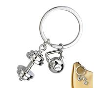 Porte-clés de fitness - Porte-clés avec de poids et kettlebell en alliage de zinc pour les amateurs de fitness, b, Refer to description