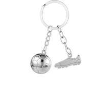 Porte-clés de football, cadeau de football, pour garçon, porte-bonheur, personnalisé, avec anneau en O, cadeau de football, cadeau pour homme, enfant, cadeau pour hommes et enfants, argenté, A