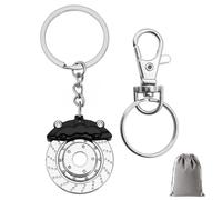 Porte-clés de frein à disque - Cadeau pour homme - Pièces de voiture - Porte-clés de voiture - Mode 3D - Accessoire de décoration créatif - Cadeau souvenir de moto pour les amateurs de technologie