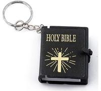 Porte-clés de la Bible noire, accessoires de pendentif sacré, mini croix religieuse anglaise, porte-clés de voiture, pendentif de sac, vêtements, chaussures et bijoux Porte-clés automobile, 1, 1