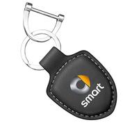 Porte-clés de lanière en cuir véritable PU de voiture, pour Smart Fortwo Forfour 451 450 453 bouclier modélisation Auto porte-clés bijoux,Blac-k
