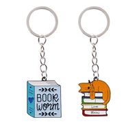 Porte-Clés De Livre 2 Pièces, Porte-Clés De Dessin Animé Créatif, Porte-Clés De Voiture, Pendentifs De Sac À La Mode, Pendentifs De Décoration De Clés