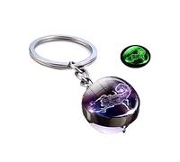 Porte-clés de luxe lumineux avec 12 constellations porte-bonheur, pendentif en verre zodiacal, porte-clés qui brille dans l’obscurité/Symbolisant le succès, Scorpion., L