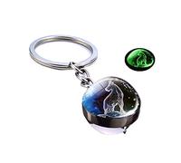 Porte-clés de luxe lumineux avec 12 constellations porte-bonheur, pendentif en verre zodiacal, porte-clés qui brille dans le noir/Symbolisant le succès, Capricorne., L