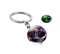 Porte-clés de luxe lumineux avec 12 constellations porte-bonheur - Pendentif en verre zodiacal - Porte-clés qui brille dans l'obscurité / Symbolisant le succès, Sagittaire, L