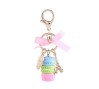 Porte-Clés de Macaron, Clés de Trousse de Porte Clés de la Tour Mignonne, Alliage coloré Charmant Macaron Sac à Main (Blue)