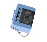 Porte-clés de magnétoscope créatif de style lecteur de cassette miniature avec 3 chansons préchargées et porte-clés fonctionnel