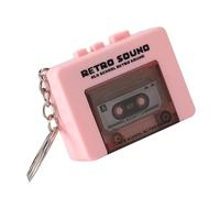 Porte-clés de magnétoscope créatif de style lecteur de cassette miniature avec 3 chansons préchargées et porte-clés fonctionnel