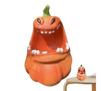Porte-clés de monstre de citrouille d'Halloween, conteneur de stockage de statue de citrouille en résine, conteneurs de bonbons créatifs pour tours ou friandises de citrouille pour cadeaux de fête