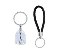 porte-clés de moto, cloche de motard, ange gardien, sonnette de moto, porte-bonheur, paix portable, en acier inoxydable, cloche de protection en forme d'ange
