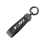 Porte-clés De Moto Moto en Fiber De Carbone Cuir Corde Porte-clés Porte-clés pour Yamaha XJ6 N / XJ6 2009-2015 2010 2011 2012 2013 2014 (Couleur : Noir, Size : Normal)