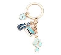 Porte Clés De Musique Bleu Mignon, Mini Notes De Musique, Guitare, Conception De Touches De Piano - Cadeau Pour Les Amis et Les Mélomanes