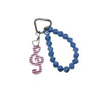 Porte-clés de note de musique perlée unique fabriqué à la main, sangle de téléphone esthétique ou breloque de, porte-clés fait à la main, sentiment de mode