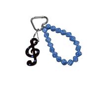 Porte-clés de notes de musique colorées, dés colorés faits à la main, breloque acrylique perlée pour de téléphone, accessoires de à main, porte-clés en perles acryliques