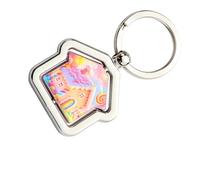 Porte-clés de pendaison de crémaillère avec centre de table | Construction en alliage, panneau de maison illustré coloré, souvenir pour les nouvelles présentations de clients de