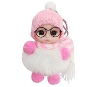 Porte-clés de pendentif, porte-clés de mignonne,Joli pendentif décoratif pour sac de | douce portant des lunettes, une écharpe, un chapeau, décor de sac d'école pour étudiant