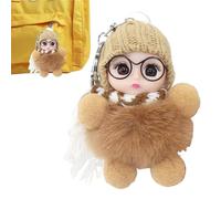 Porte-clés de pour filles, porte-clés de pendentif - Beaux accessoires de porte-clés grands yeux | Joli pendentif de aux grands yeux, portant des lunettes, une écharpe, un chapeau