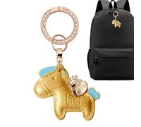 Porte-clés De Sac À Main De Cheval En Cuir - Taille 1,89x2,28 Pouces, Pendentif Animal Du Zodiaque, Accessoire Sur Le Thème De La Chance | Équipement De Voyage International, Distribution De Cadeaux D