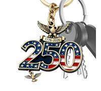 Porte-clés De Sac À Main - Smoothh 250th Eagle, Style Pendentif Patriotique En Acrylique 2D, Dimensions Du Paquet De 7 X 5 Cm, Technologie D'impression Haute Définition Vibrante, Construction En Acryl