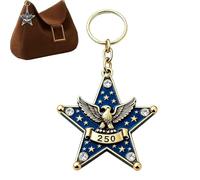 Porte-clés De Sac À Main - Smoothh 250th Eagle, Style Pendentif Patriotique En Acrylique 2D, Dimensions Du Paquet De 7 X 5 Cm, Technologie D'impression Haute Définition Vibrante, Construction En Acryl