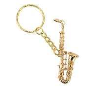 Porte-clés de Saxophone Miniature, Pendentif D'instrument de Musique simulé en Laiton avec étui en Velours, pour les Amateurs de Musique, les Musiciens, les Enseignants