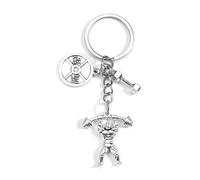 Porte-clés de sport, cadeau pour amis et famille, cadeau d'anniversaire pour papa, petit ami, pendentif avec design d'haltérophilie pour homme musclé