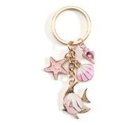 Porte Clés De Style Océan Bleu, Cadeau Pour Les Amoureux De L'aventure, Avec Des Breloques De Créatures Marines Comme Des Coquillages Et Des Hippocampes, Porte Clés, Coloré (Multicolore5)