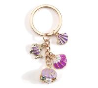 Porte Clés De Style Océan Bleu, Cadeau Pour Les Amoureux De L'aventure, Avec Des Breloques De Créatures Marines Comme Des Coquillages Et Des Hippocampes, Porte Clés, Coloré (Multicolore6)