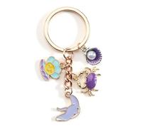 Porte Clés De Style Océan Bleu, Cadeau Pour Les Amoureux De L'aventure, Avec Des Breloques De Créatures Marines Comme Des Coquillages Et Des Hippocampes, Porte Clés, Coloré (Multicolore7)