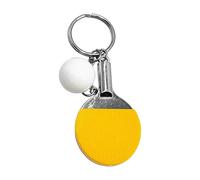 Porte-clés de tennis de table en métal - Poche sport pong pour les amateurs | Pendentif boule de paddle miniature, charme élégant du sac de voiture, cadeau amusant pour les amoureux, jaune