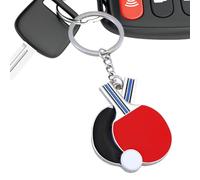 Porte-clés de tennis de table - Pendentif en forme de raquette de sport, porte-clés avec batte de pong pour amoureux, famille, accessoire de tennis de table élégant, mini porte-clés raquette, idée