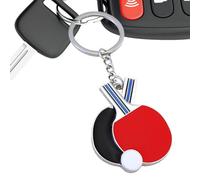 Porte-clés de tennis de table, porte-clés de raquette de tennis de table,Pendentif de porte-clés de sport de conception de raquette de tennis de table - Ornement de sac Chic, porte-clés de chauve-sour