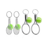 Porte-Clés De Tennis Simulés, Porte-Clés Créatifs, Porte-Clés en Métal, Porte-Clés D'Éléments Sportifs, Porte-Clés Cadeaux, 4 Pièces