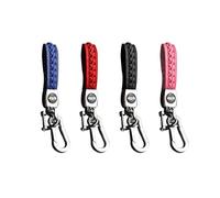 Porte-clés de voiture 4 pièces, porte-clés tissés, porte-clés de voiture en cuir, porte-clés de voiture pour hommes et femmes, accessoires de voiture, pendentifs clés à la mode