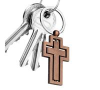 Porte-clés de voiture à porte religieuse - Porte-clés en métal | Porte-clés religieux de voiture rotatif à 360 degrés, porte-clés Jésus, porte-clés en croix en métal, porte-clés chrétien pour cadeau c